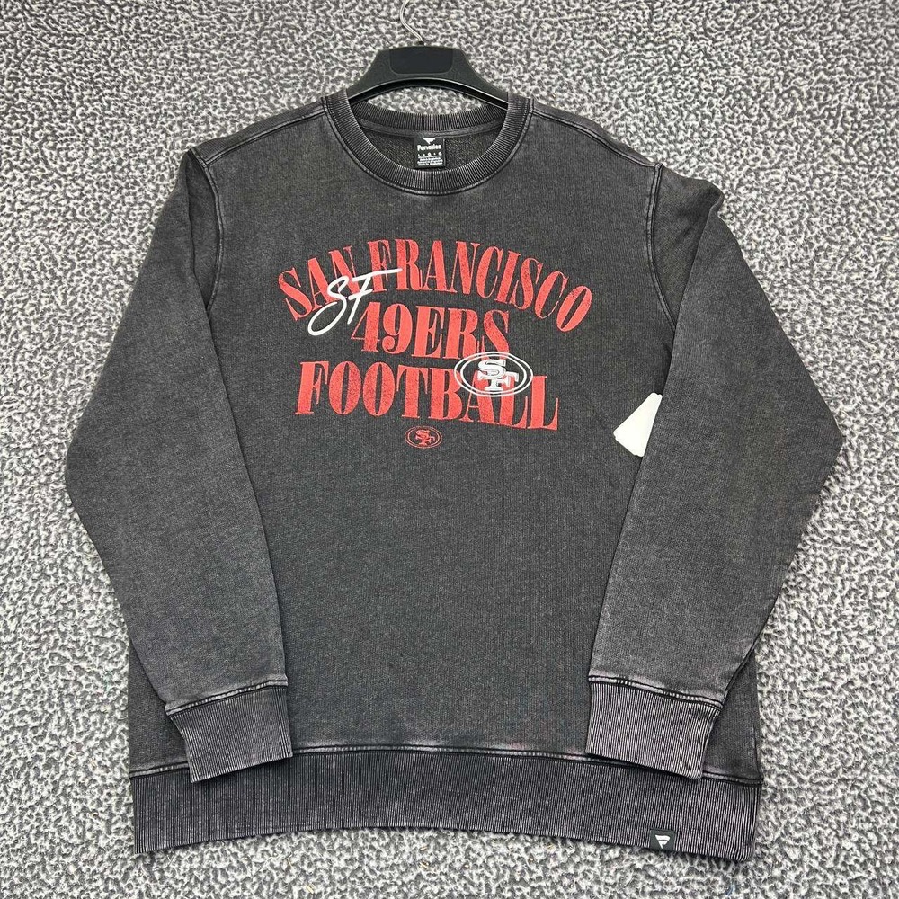 San Francisco 49ers NFL Sweatshirt Men Large Fanatics Crewneck Acid Wash New L